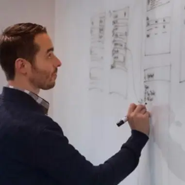 Kris Davis working on designs